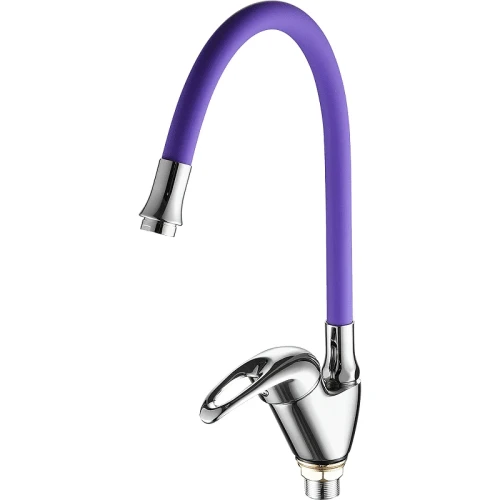 Смеситель для кухни Fashun A4403+A7254 цвет Хром Фиолетовый