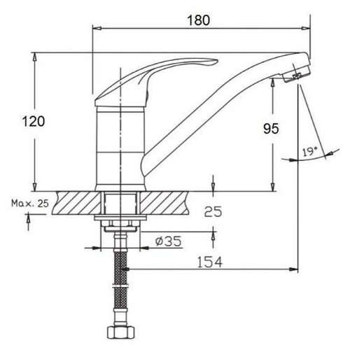 Смеситель для кухни D-Lin D151352-6 цвет  Хром
