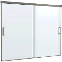 Шторка на ванну Cezares Tandem-Soft 180 TANDEM-SOFT-VF-2-180/145-C-GM-IV профиль Оружейная сталь стекло прозрачное