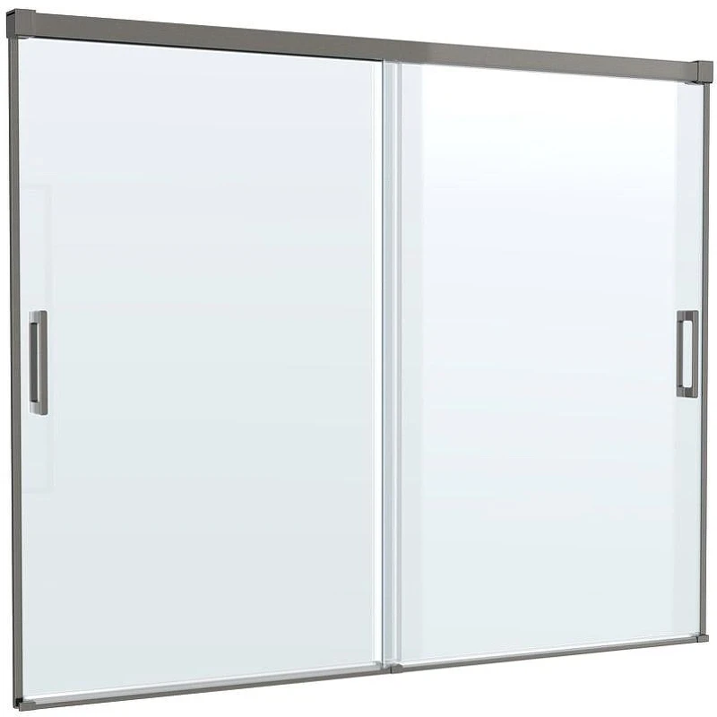 Шторка на ванну Cezares Tandem-Soft 180 TANDEM-SOFT-VF-2-180/145-C-GM-IV профиль Оружейная сталь стекло прозрачное