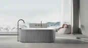 Ванна из искусственного камня AltroBagno Gianni 170x75 090215 цвет Серый цемент Белый