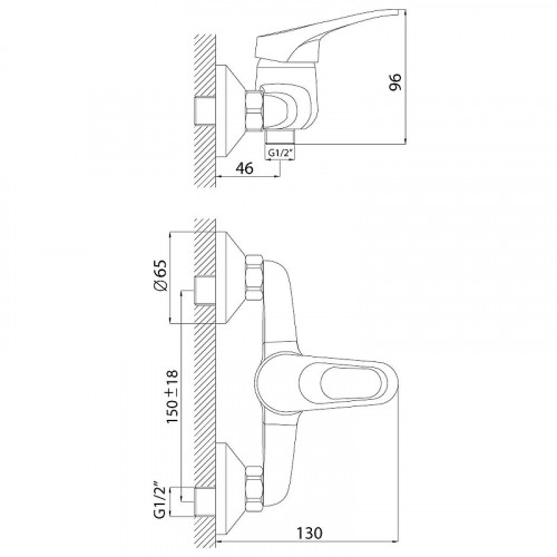 Смеситель для душа D-Lin D160628 цвет  Хром