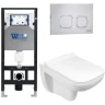 Комплект унитаза с инсталляцией WeltWasser AMBERG 506 + KEHLBACH 004 GL-WT + AMBERG RD-MT CR 10000006805 цвет Белый глянцевый с сиденьем Микролифт и клавишей смыва цвет Хром матовый