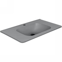 Раковина Vincea 80 VCB-2VP800G Серая искусственный камень (литьевой мрамор) полувстраиваемая
