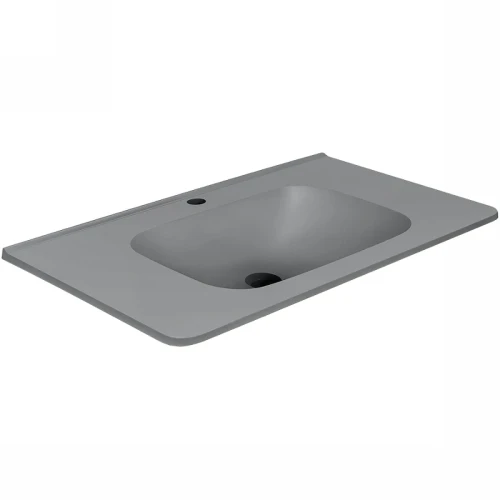 Раковина Vincea 80 VCB-2VP800G Серая искусственный камень (литьевой мрамор) полувстраиваемая