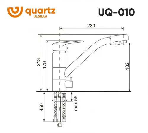 Смеситель для кухни Ulgran Quartz UQ-010-01 Жасмин латунь