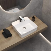 Раковина Berges Ego SL 45 182014 Белая глянцевая фарфор накладная