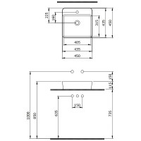 Раковина Berges Ego SL 45 182014 Белая глянцевая фарфор накладная