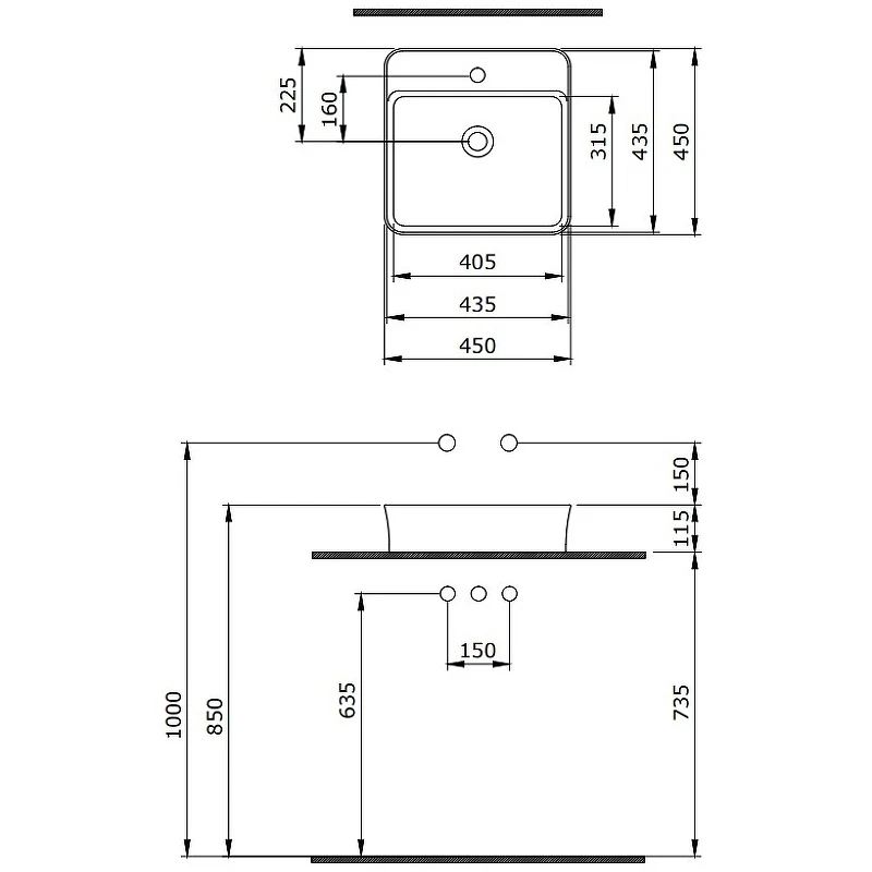 Раковина Berges Ego SL 45 182014 Белая глянцевая фарфор накладная