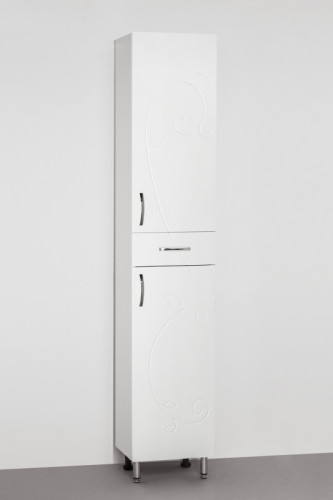 Шкаф пенал Style Line Эко Фьюжн 36 Белый глянец МДФ / ЛДСП