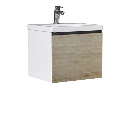 Тумба под раковину Vigo Cross 50 402 подвесная цвет Дуб давос натуральный Белый
