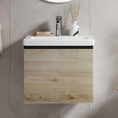 Тумба под раковину Vigo Cross 50 402 подвесная цвет Дуб давос натуральный Белый