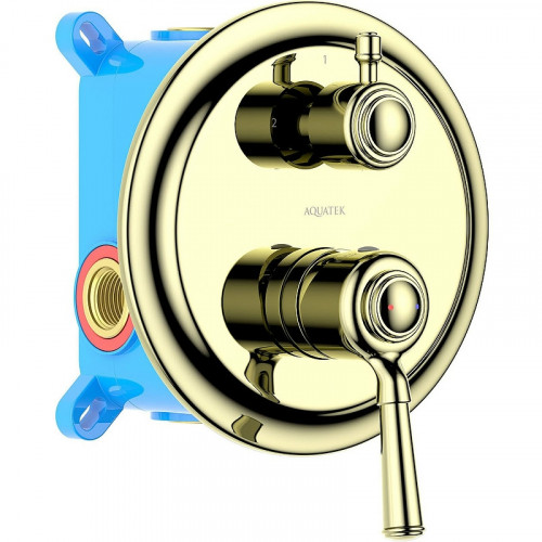 Смеситель для душа Aquatek Классик AQ1546PG Полированное золото латунь встраиваемый
