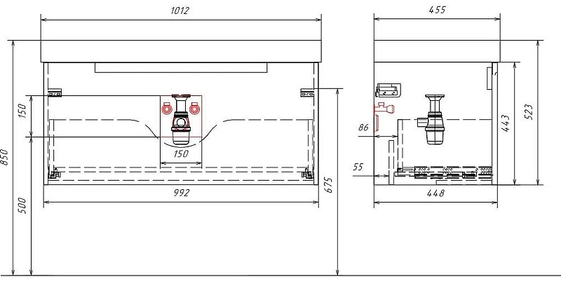 Тумба под раковину Aqwella Vancouver 100 VAN01102N цвет Белый