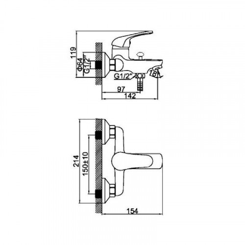Смеситель для ванны D-Lin D130352 цвет  Хром