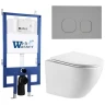 Комплект унитаза с инсталляцией WeltWasser BAMBERG 545 + MERZBACH 043 MT-WT + BAMBERG CR 10000013625 цвет Белый матовый с сиденьем Микролифт и клавишей смыва цвет Хром