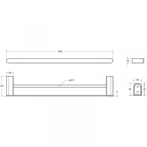 Полотенцедержатель Cezares Stylus STYLUS-THD-60-IN двойной Сатин