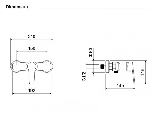 Смеситель для душа Aquatek Лугано AQ1760CR цвет Хром