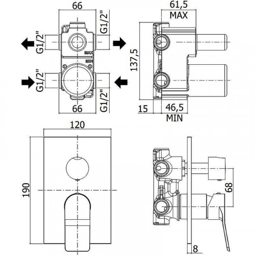 Смеситель для душа Paffoni Tilt TI018CR/M цвет Хром