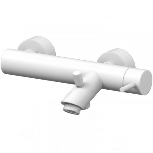 Смеситель для ванны Paffoni Light LIG022BO Белый матовый на стену