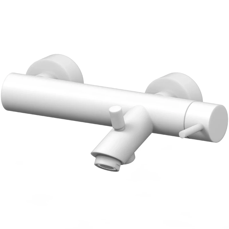 Смеситель для ванны Paffoni Light LIG022BO Белый матовый на стену