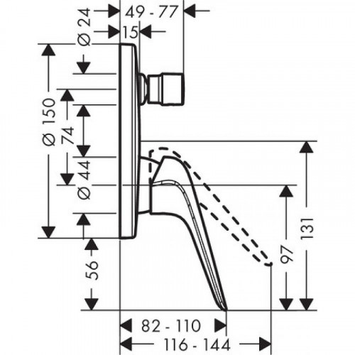 Смеситель для душа Hansgrohe Novus 71045000 Хром латунь встраиваемый