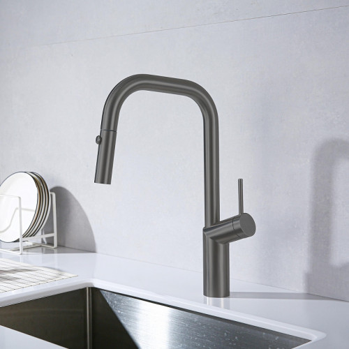 Смеситель для кухни Vincea VKF-107GM цвет Вороненая сталь