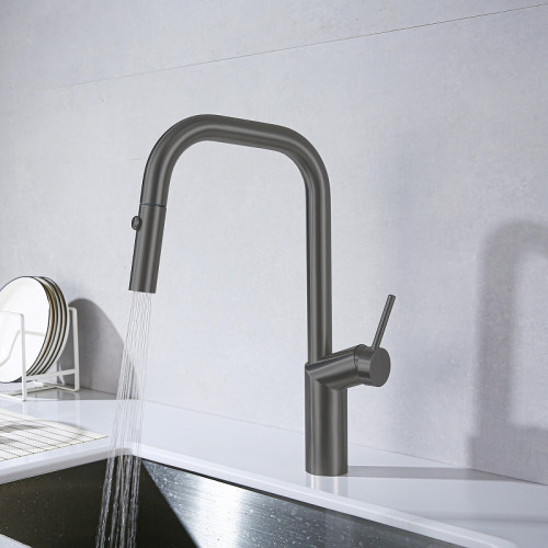 Смеситель для кухни Vincea VKF-107GM цвет Вороненая сталь