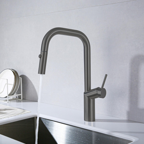 Смеситель для кухни Vincea VKF-107GM цвет Вороненая сталь