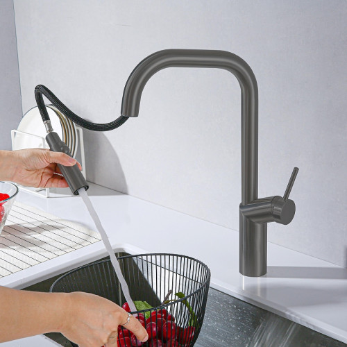 Смеситель для кухни Vincea VKF-107GM цвет Вороненая сталь