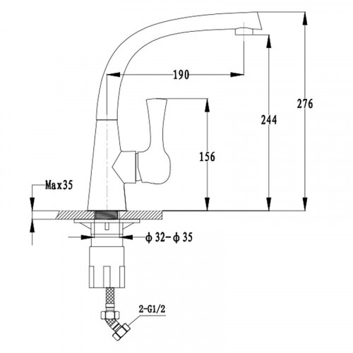 Смеситель для кухни GranFest 3723 цвет Кашемир