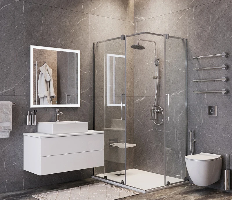 Зеркало Bond Cube 70x80 M44ZE-7080 с подсветкой с сенсорным выключателем стекло