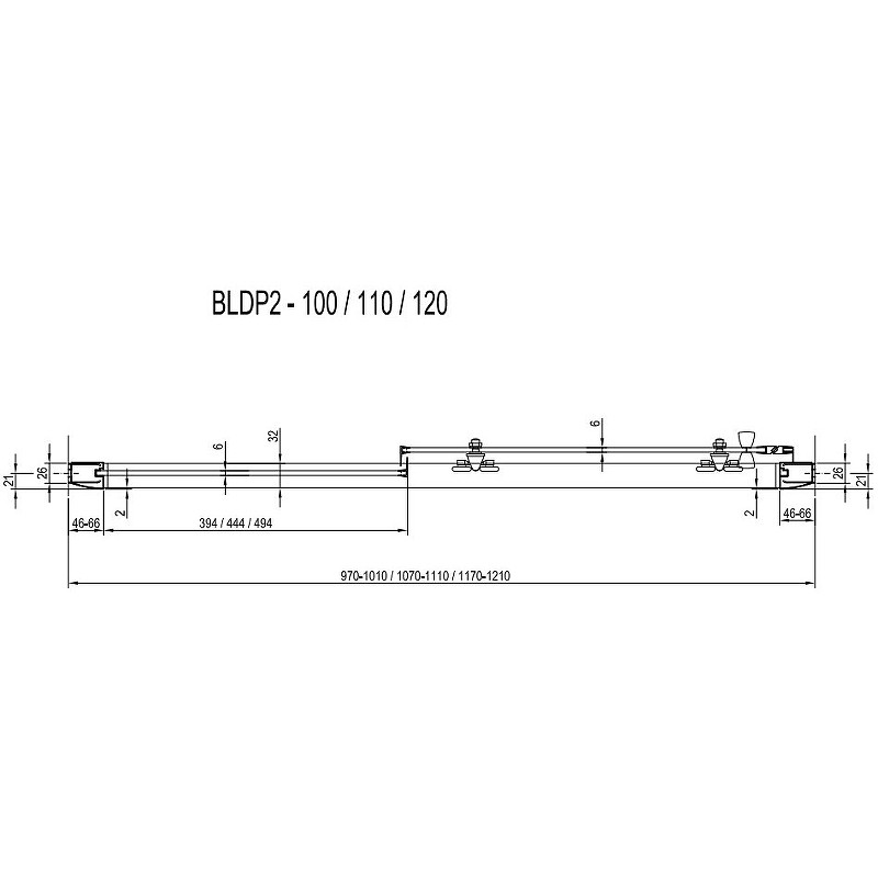Душевая дверь Ravak Blix BLDP2-100 0PVA0100ZG профиль Белый стекло Grape