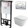 Комплект унитаза Ceramicanova Union CN4009T с инсталляцией Alcaplast Sadromodul AM101/1120-3:1 RU M71-0001 с сиденьем Микролифт и клавишей смыва Хром