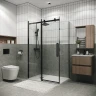 Душевая стенка Grossman Classic 90 200.K33.04.90.21.00 профиль Черный матовый стекло прозрачное