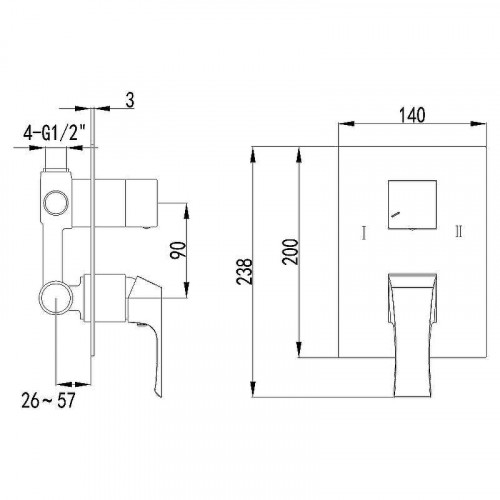Смеситель для душа Lemark Unit LM4527C Хром