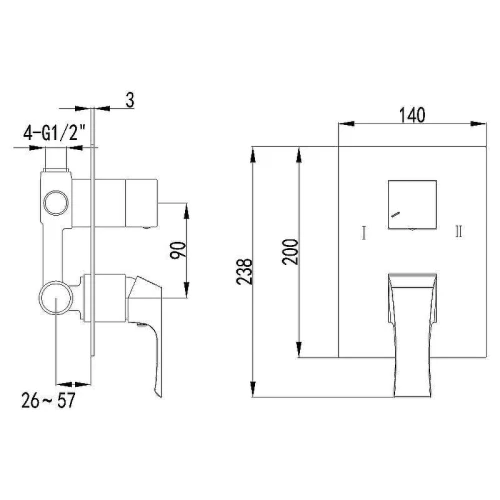 Смеситель для душа Lemark Unit LM4527C Хром