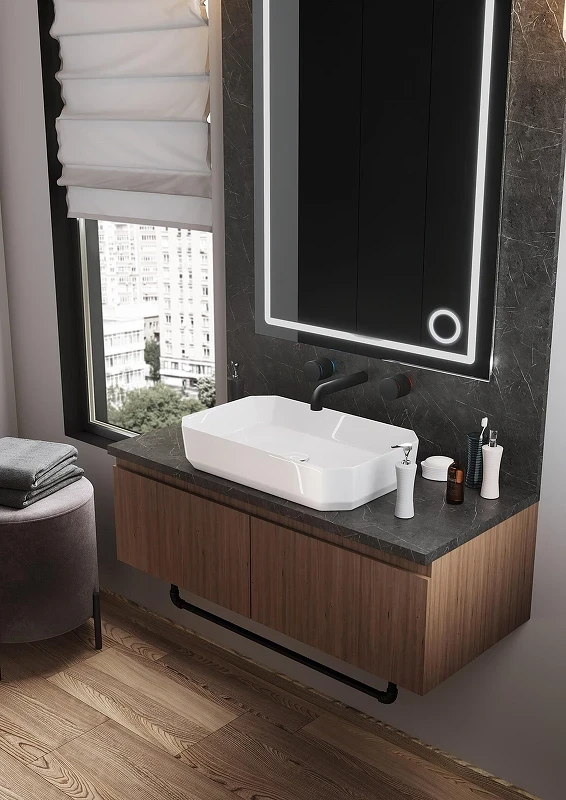 Раковина накладная Sanita Luxe Line 55 WB.CT/Line/55-N/WHT.G/S1 цвет Белый