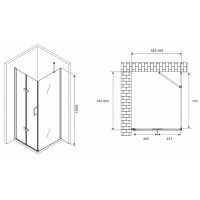 Душевой уголок Abber Zart 100x80 AG08100P-S81 профиль Хром стекло прозрачное