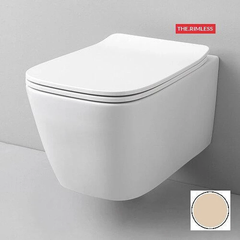 Унитаз подвесной Artceram A16 Rimless ASV003 59 00 цвет Sand без сиденья