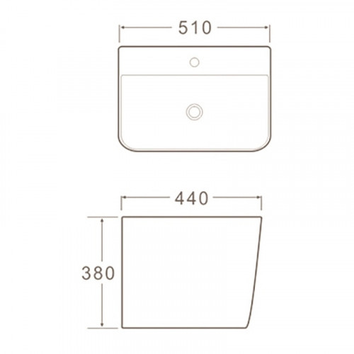 Раковина SantiLine 51 SL-4023 Белая фаянс подвесная