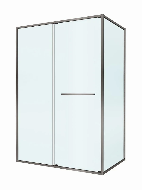Душевой уголок Cezares Lux 140x90 LUX-AH-FS-11-140/90-C-GM профиль Оружейная сталь стекло прозрачное