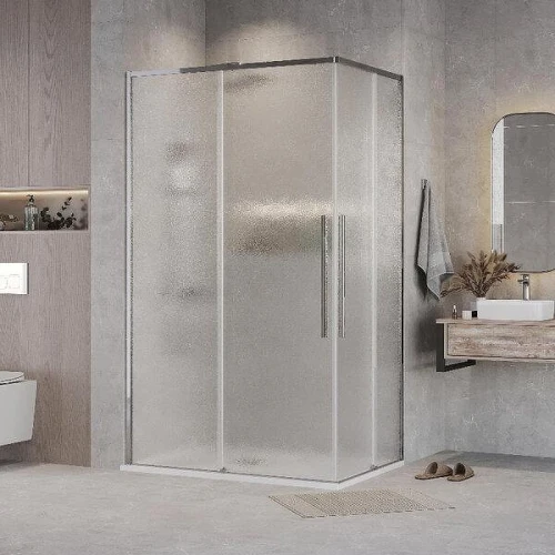 Душевой уголок Grossman Galaxy 100x90 L 300.K33.01.90R10L.10.02 профиль Хром стекло шиншилла