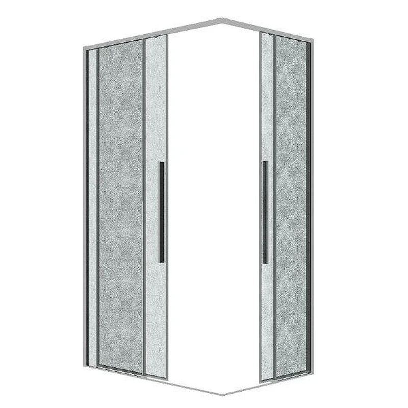 Душевой уголок Grossman Galaxy 100x90 L 300.K33.01.90R10L.10.02 профиль Хром стекло шиншилла