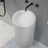 Раковина Abber Stein 50 AS2501-H Белая матовая искусственный камень (литьевой мрамор) напольный