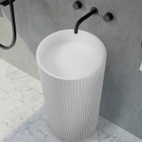 Раковина Abber Stein 50 AS2501-H Белая матовая искусственный камень (литьевой мрамор) напольный