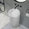 Раковина Abber Stein 50 AS2501-H Белая матовая искусственный камень (литьевой мрамор) напольный