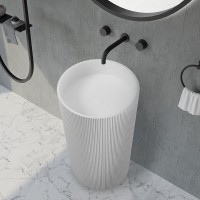 Раковина Abber Stein 50 AS2501-H Белая матовая искусственный камень (литьевой мрамор) напольный