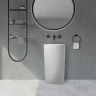 Раковина Abber Stein 50 AS2501-H Белая матовая искусственный камень (литьевой мрамор) напольный