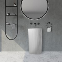 Раковина Abber Stein 50 AS2501-H Белая матовая искусственный камень (литьевой мрамор) напольный